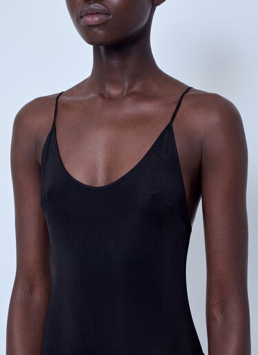 LN-CC® - Saint Laurent: Strappy Midi Dress - Black Saint Laurent Strappy Midi Dress Black sla0264038