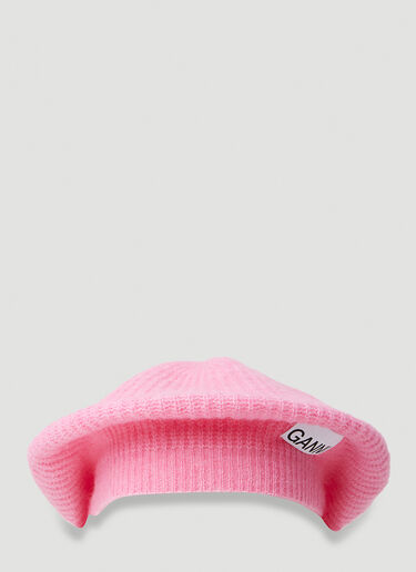 Logo Patch Beret GANNI Logo Patch Beret Pink gan0253061