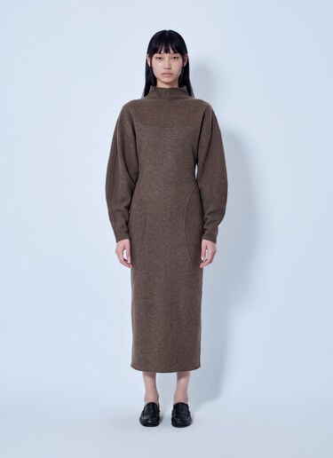 LN-CC® - Max Mara: High-Neck Wool and Cashmere Jersey Dress - Dark Brown Max Mara High-Neck Wool and Cashmere Jersey Dress Dark Brown max0266221