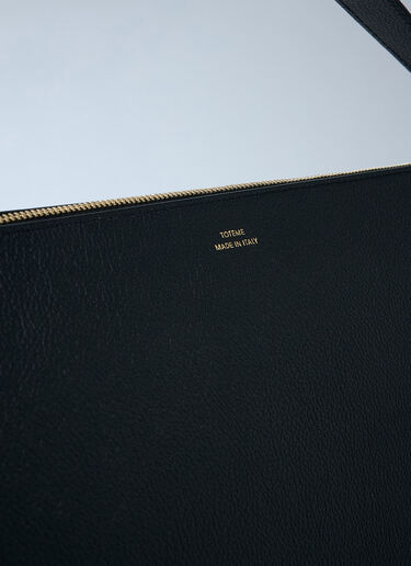 TOTEME Medium Bevel Grained Leather Shoulder Bag Black tot0263069