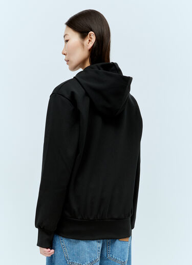 Comme Des Garçons PLAY 徽标贴饰拉链连帽运动衫 黑色 cpl0356013