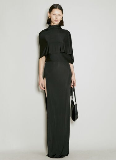 ハイネックマキシワンピース Saint Laurent ハイネックマキシワンピース ブラック sla0254023