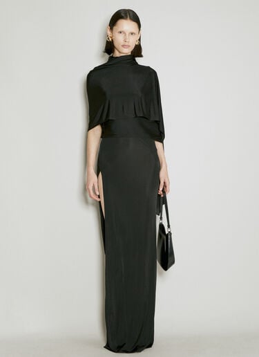 Saint Laurent High-Neck Maxi Dress Black sla0254023