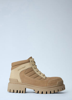 Balenciaga Low Strike Combat Boots Beige bal0164014
