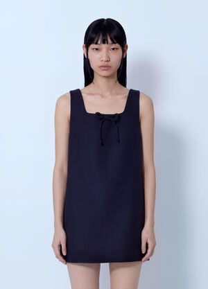 Miu Miu Sleeveless Mini Dress with Bow Detail Navy miu0266116
