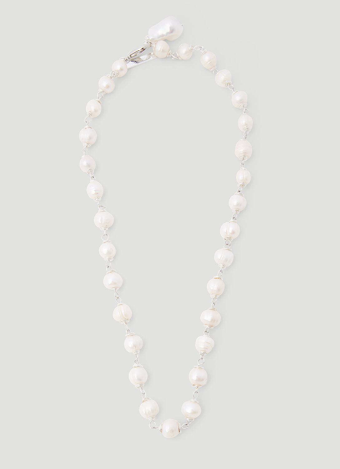 Pearl Octopuss.y Vampire Pearl Chain Necklace In Silver