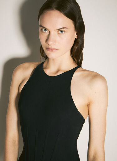 Mugler Open-Rear Corseted Swimsuit Black mug0255023