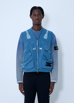 Stone Island 데님 멀티 포켓 베스트 네이비 sto0162085