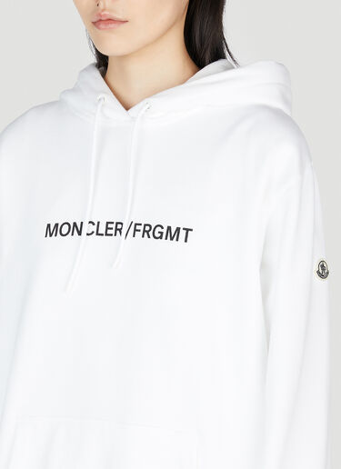 7 Moncler Fragment Floral Motif Hooded Sweatshirt White mfr0354007