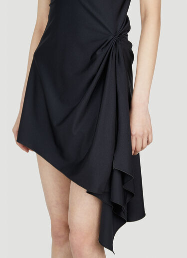 Coperni Asymmetric Lace Dress Black cpn0252004