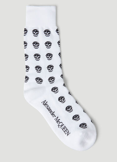 Alexander McQueen Skull Motif Socks White amq0147103