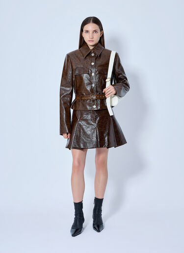 Sportmax Pleated Mini Skirt Brown spx0265018