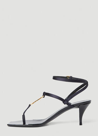 Saint Laurent Cassandra Kitten Heel Sandals Navy sla0252043