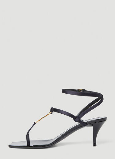 Cassandra Kitten Heel Sandals Saint Laurent Cassandra Kitten Heel Sandals Navy sla0252043