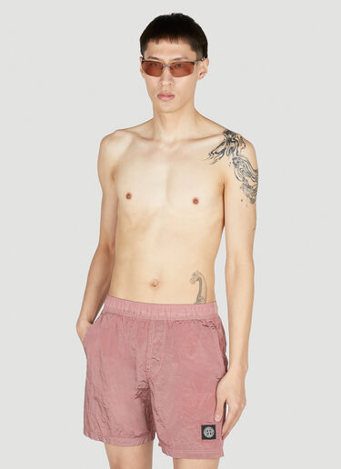 Stone Island Compass Patch Swim Shorts Pink sto0152045