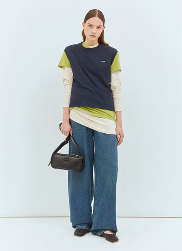 Miu Miu Set Of Three Jersey T-Shirts Blue miu0359003
