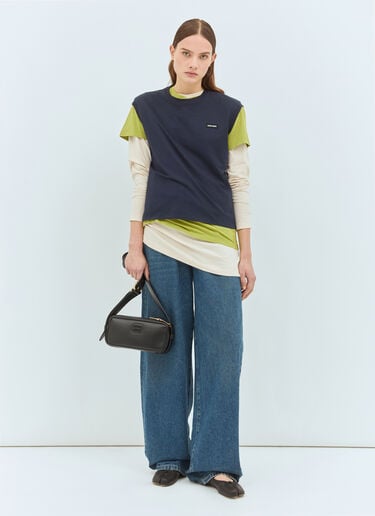 Set Of Three Jersey T-Shirts Miu Miu Set Of Three Jersey T-Shirts Blue miu0359003