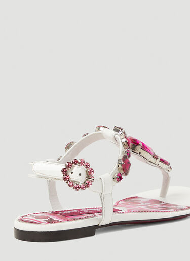 Dolce & Gabbana クリスタル装飾マジョリカハイヒールサンダル ホワイト dol0253021