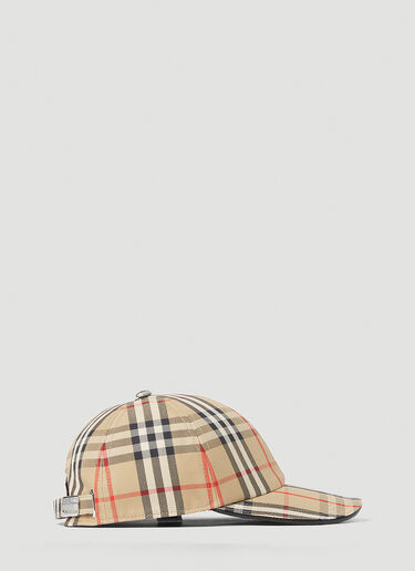 Burberry Check Baseball Cap Beige bur0152024