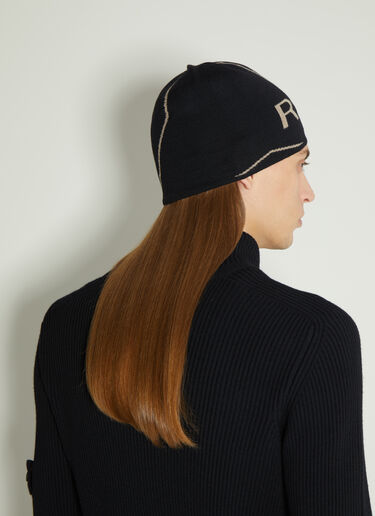 ROA Logo Jacquard Beanie Hat Black roa0154010