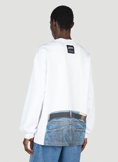 Y/Project x Jean Paul Gaultier Trompe L'Oeil Belt Sweatshirt White ypg0152007