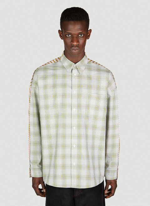 Yohji Yamamoto Contrast Checks Poplin Shirt Black yoy0152010