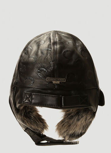 Marine Serre Faux-Fur Trimmed Hat Black mrs0342013