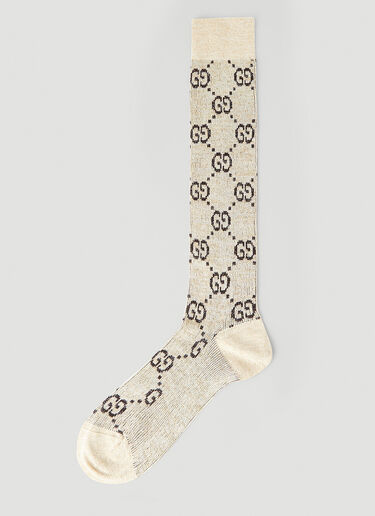 Gucci Lamé GG Socks White guc0245235