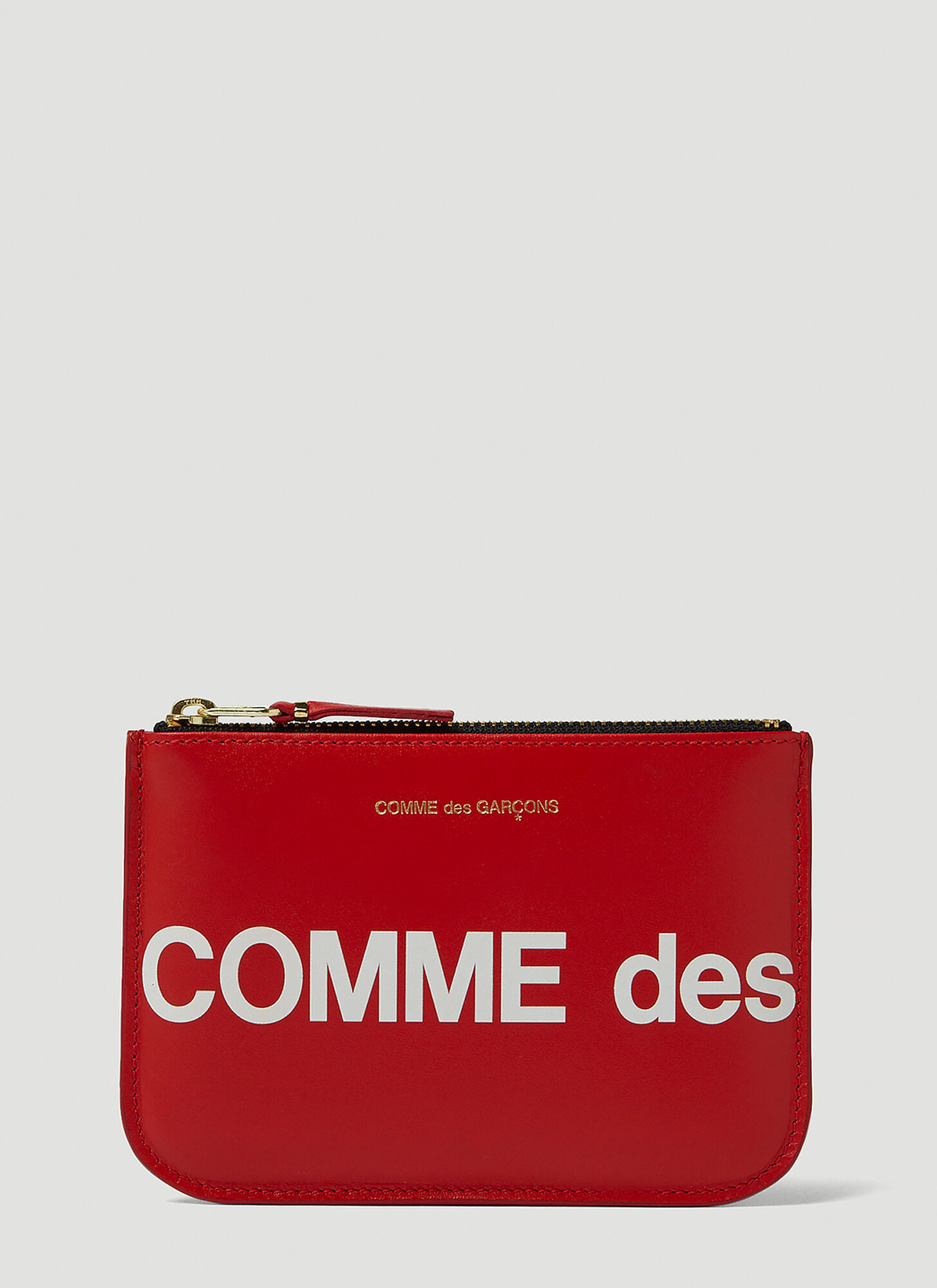 Shop Comme Des Garçons Huge Logo Print Pouch In Red