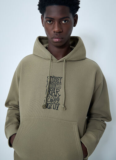 Stüssy Logo Motif Hooded Sweatshirt Olive sts0162025