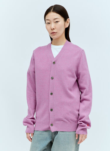 Comme Des Garçons PLAY Wool Knit Cardigan Purple cpl0356010