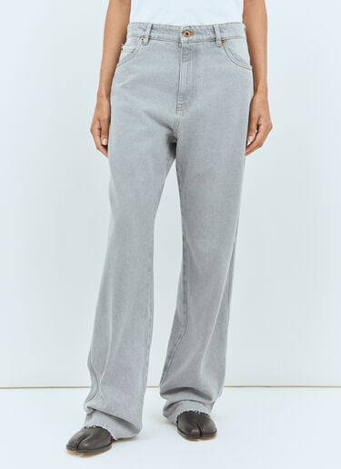 Miu Miu Faded Jeans Grey miu0258063
