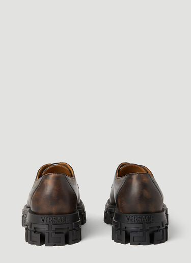 Versace Greca Portico Derby Shoes Brown ver0155026