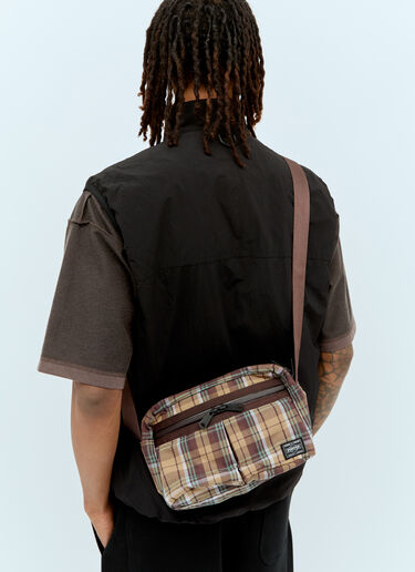 Comme des Garçons Homme x Porter 格纹防刮尼龙斜挎包  棕色 cdh0156008