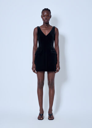 Sportmax Sleeveless Velvet Mini Dress Black spx0266025