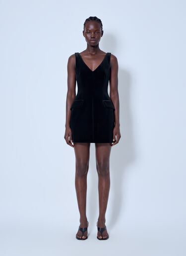 LN-CC® - Sportmax: Sleeveless Velvet Mini Dress - Black Sportmax Sleeveless Velvet Mini Dress Black spx0266025