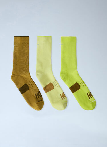 LN-CC® - HOKA: Crew Run Socks 3-Pack - Yellow HOKA Crew Run Socks 3-Pack Yellow hok0365029