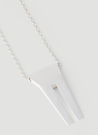 Rick Owens Open Trunk Necklace Silver ric0151050