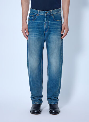 LN-CC® - Saint Laurent: Loose Straight Jeans - Blue Saint Laurent Loose Straight Jeans Blue sla0166008