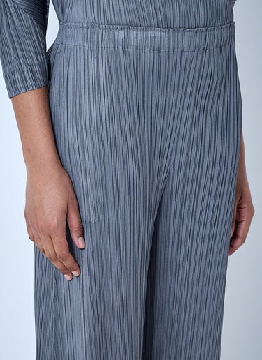 Pleats Please Issey Miyake Pleated Wide-Leg Trousers Grey plp0264002