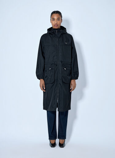 LN-CC® - Prada: Re-Nylon Drawstring Coat - Black Prada Re-Nylon Drawstring Coat Black pra0265003
