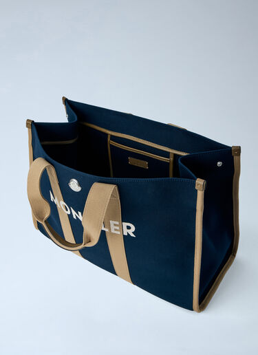 Canvas Logo Tote Bag Moncler Canvas Logo Tote Bag Navy mon0164044