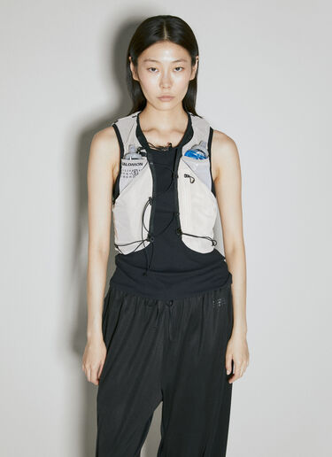 MM6 Maison Margiela x Salomon Logo Applique Lycra Gilet Beige mms0354001