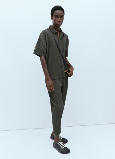 MC July プリーツ ニット シャツ Homme Plissé Issey Miyake MC July プリーツ ニット シャツ ブラウン hmp0154001