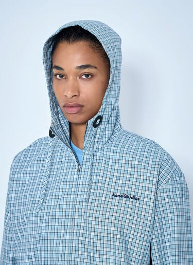 Acne Studios Hooded Check Jacket Light Blue acn0265013