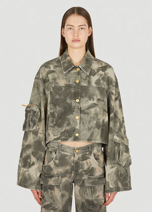 Blumarine Camouflage Cargo Jacket Green blm0252002