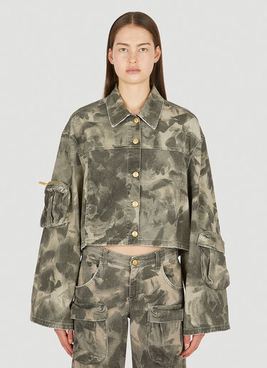 Blumarine Camouflage Cargo Jacket Green blm0252002