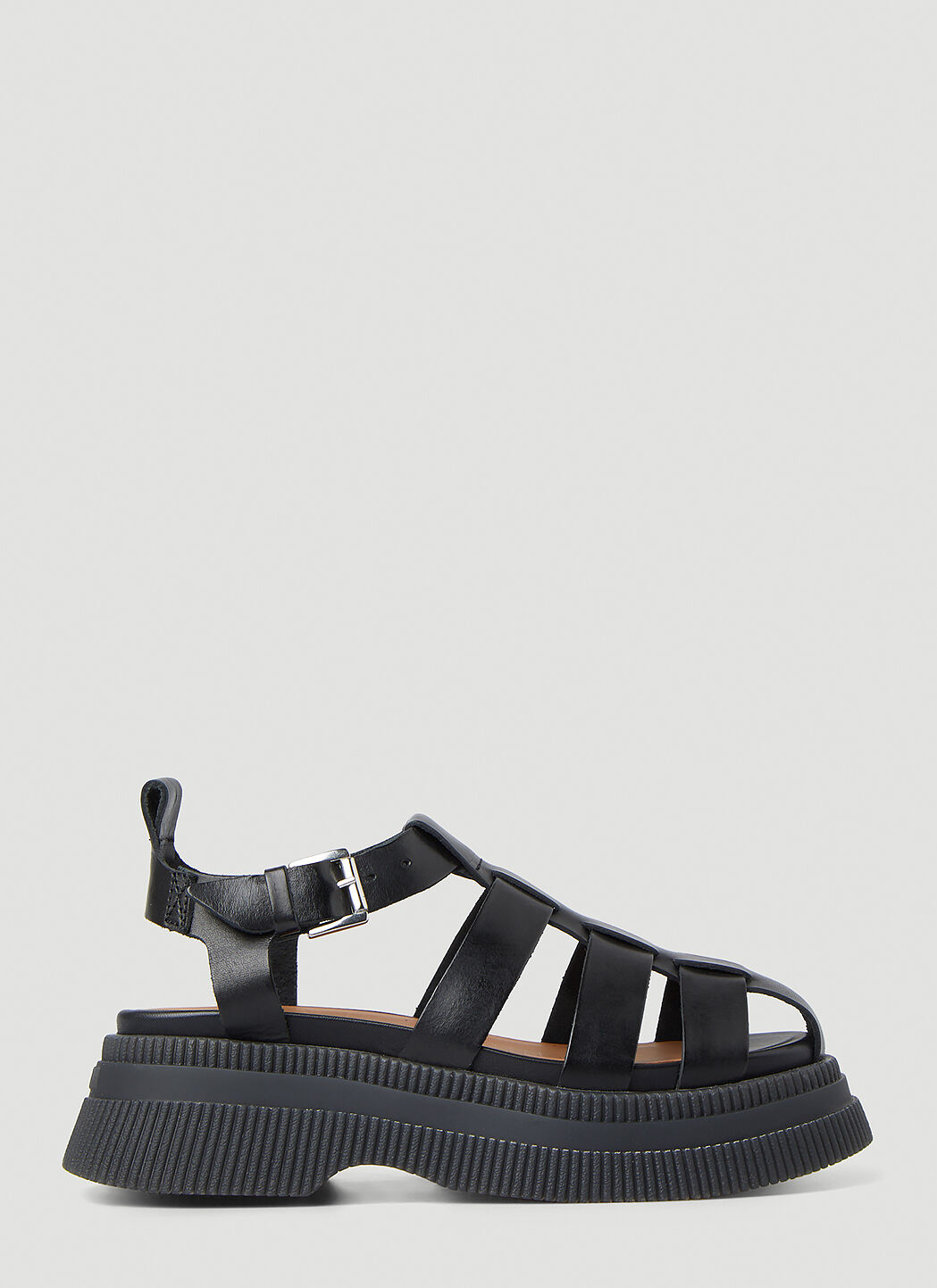 GANNI Creeper Platform Sandals in Black LN CC