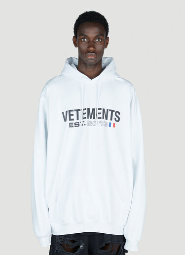 Vetements Flag Logo Hooded Sweatshirt White vet0154003