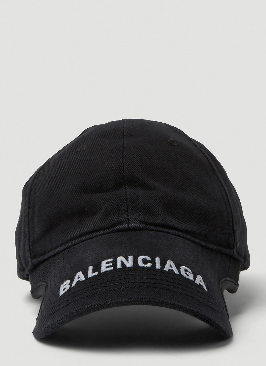 Balenciaga Logo Brim Baseball Cap in Black LN CC